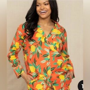 Printfresh Lemon Zest pajamas 2x, EUC